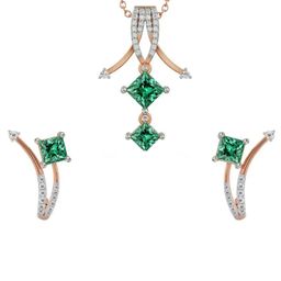 Emori 18KT Gold Diamond Pendant With Earring-picture-22