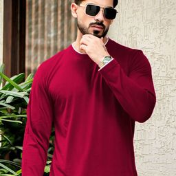 AUSK Round Neck Long Sleeves Cotton T-shirt-picture-4