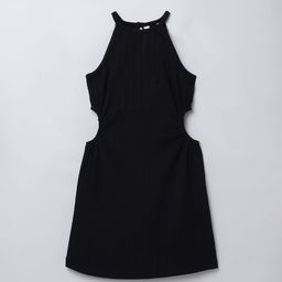 taffykids Striped Halter Neck A-Line Sleeveless Dress-picture-9