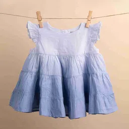TWEENY MINI Fit & Flare New Born Infant Baby Girl Ombre Tie-Dye Pure Cotton Frock-image-81