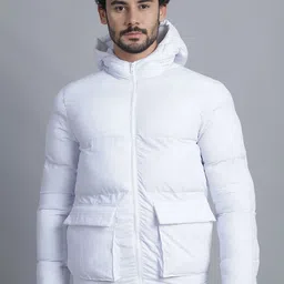 HOUSE OF VEDAS Men Lightweight Quilted Jacket with Patchwork-image-10