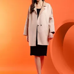 Kotty Women Notched Lapel Longline Overcoat-image-77