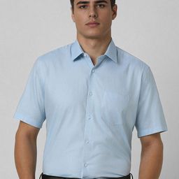 Van Heusen Men Slim Fit Spread Collar Textured Cotton Formal Shirt-picture-16