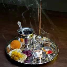 seetara Silver-Plated Thali Set Sacred Diya Vati-picture-12