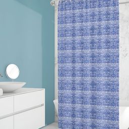 ArtzFolio White & Blue Printed Shower Curtains-image-13