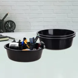 Kuber Industries Black 3 Pieces Multipurpose Storage Desk Organisers-35