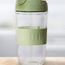 Allo Green & Transparent Single Solid Leakproof Reusable Glass Tumbler-30