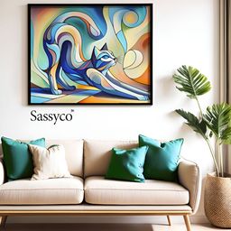 Sassyco Blue & Red 1 Piece Canvas Birds and Animals Wall Paintings-image-31