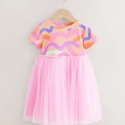 NEXT Infant Girls Printed Fit & Flare Midi Dress-image-98