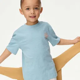 Marks & Spencer Boys Raw Edge Cotton T-shirt-image-90