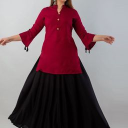 TRY LUCK FASHION Women Solid Kurta with Skirt-image-53