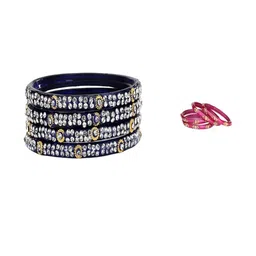 SOMIL Set of 20 Blue Alloy Bangles-image-69