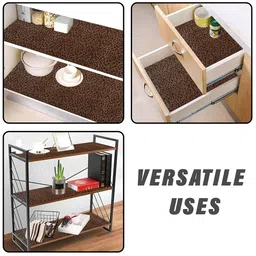 Kuber Industries Brown Set of 2 Regular Shelf Liner Organisers image 3
