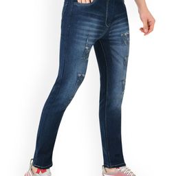 LINARIA Men Classic Slim Fit Mildly Distressed Light Fade Cotton Jeans-picture-46