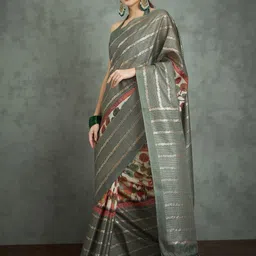 Mitera Ethnic Motifs Printed Block Print Saree image 5