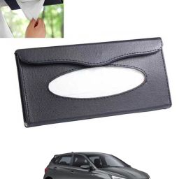 Compact Premium Black Leatherite Sun Visior Tissue Holder For Car/Office-143 Vehicle Tissue Dispenser-image-82