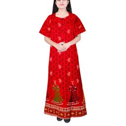 AAKARSHANA CREATION Women Red Maxi Nightdress-image-115