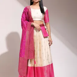 Payu Semi-Stitched Lehenga & Unstitched Blouse With Dupatta image 4
