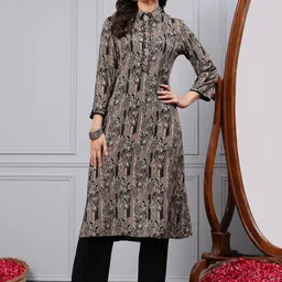 Nayam By Lakshita Paisley Printed Straight Kurta With Palazzos-image-3