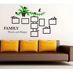 LANSTICK Black & Green Frame With Family Memories Self Adhesive Wall Sticker-28
