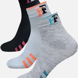 StyFun Men Pack Of 3 Striped Cotton Crew Length Ankle Running Socks-11