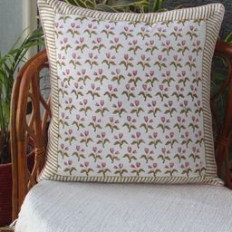 Weaves of Tradition White & Green Ethnic Motifs Square Cushion Covers-image-67