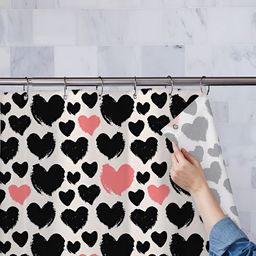 ArtzFolio Black & White Printed Waterproof Shower Curtain-image-99