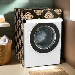 Kuber Industries Brown & Beige Printed Light Weight Front Load Washing Machine Cover-image-97