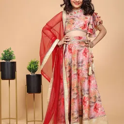LOOKS AND LIKES Girls Printed Ready to Wear Lehenga & Blouse With Dupatta-picture-32