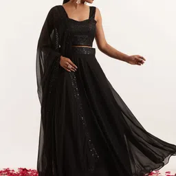 DEASHA INDIA Embroidered Sequinned Ready to Wear Lehenga & Blouse With Dupatta-picture-17