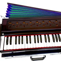 maga mart class sound quality 42 key 2 reed 440 tuned total wood folding harmonium sound quality 42 key 2 reed 440 tuned total wood folding harmonium With Bag 3 1/2 Octave Hand Pumped Harmonium image 3