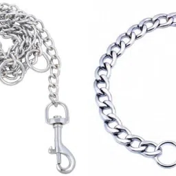 Combo Of Dog Chain And Dog Chocke Chain Medium For All Dogs 152 cm Dog Chain Leash-image-40