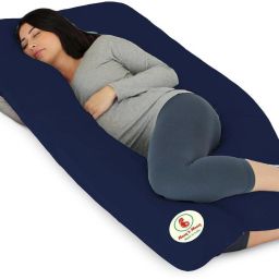 Pregnancy pillow with100% cotton cover and zippered cover pack of 1 Darl blue Microfibre Solid Pregnancy Pillow Pack of 1-image-11