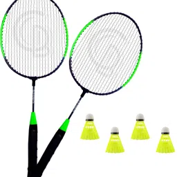 Exotic Rackets 2 Piece Badmintons with 4 Shuttles Badminton Kit-image-22