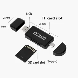 TECHGEAR USB Type C SD Card Reader,USB 2.0 SD Card Reader OTG Adapter for , Micro SD Card Reader image 2