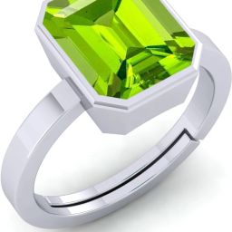 6.25 Natural Peridot Birthstone/Astrology Adjustable Ring Stone Peridot Brass Plated Ring-image-65