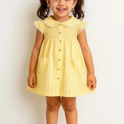 Lagorii Girls Embroidered Peter Pan Collar Fit & Flare Dress-37