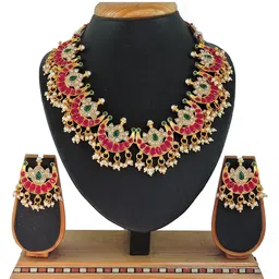 Anouk Gold-Plated Stone Studded & Beaded Jewellery Set-picture-27