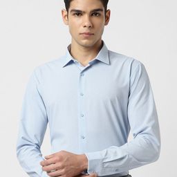 Van Heusen Men Slim Fit Textured Spread Collar Formal Shirt-picture-16