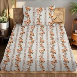 IVAZA Turquoise Blue Floral 350 Pure Cotton Single-image-88