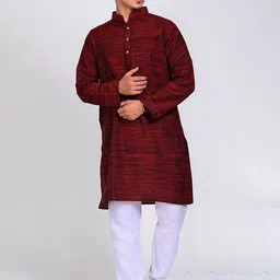 Voniry Men Printed Regular Kurta with Pyjamas-image-57