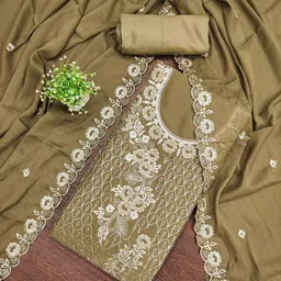 KALINI Embroidered Georgette Unstitched Dress Material-image-82