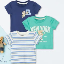 max Boys 3 Striped Applique T-shirt-image-48