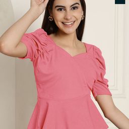 Tromko Women Pack Of 2 Puff Sleeve Peplum Top-image-46