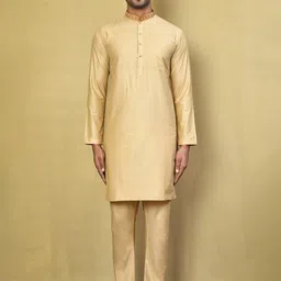 Arihant Rai Sinha Men Solid Cotton Kurta with Pyjama-image-26