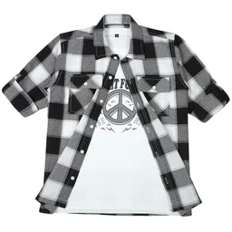 CAVIO Boys Pack Of 2 Comfort Spread Collar Tartan Checked Cotton Casual Shirts-image-17