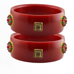 Vidhya Kangan Red Plastic Bangles-image-102
