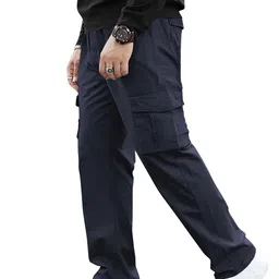 BAESD Men Relaxed High-Rise Cargos Trousers-image-53