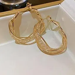 PolluxCraft Korean Gold Plated Contemporary Shaped Hoop Earrings-picture-23