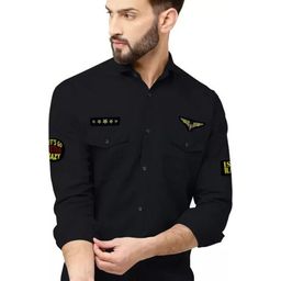 GREENFLAIR Men Classic Fit Spread Collar Solid Casual Shirt-image-97